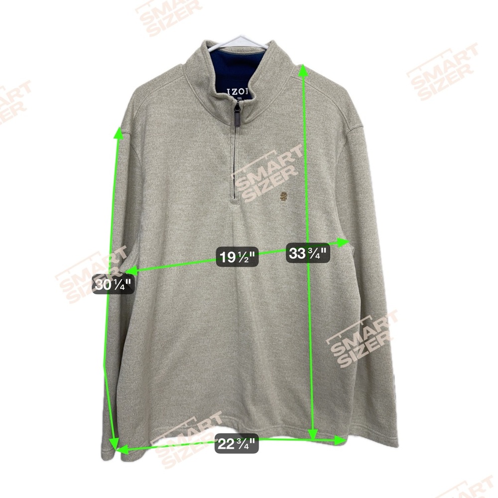 IZOD Men’s XXL Beige Quarter-Zip Pullover Sweatshirt | Casual Classic - Picture 4 of 4